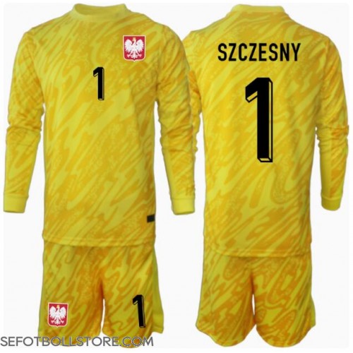 Polen Wojciech Szczesny #1 Målvakt Replika babykläder Hemmaställ Barn EM 2024 Långärmad (+ korta byxor)